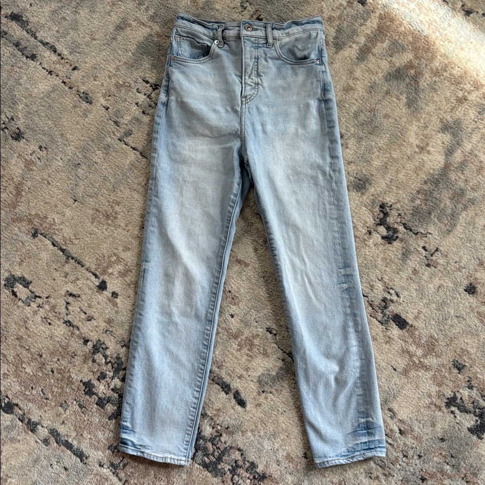 Women’s Express Light Blue Denim Jeans Slim Super High Rise size 2R